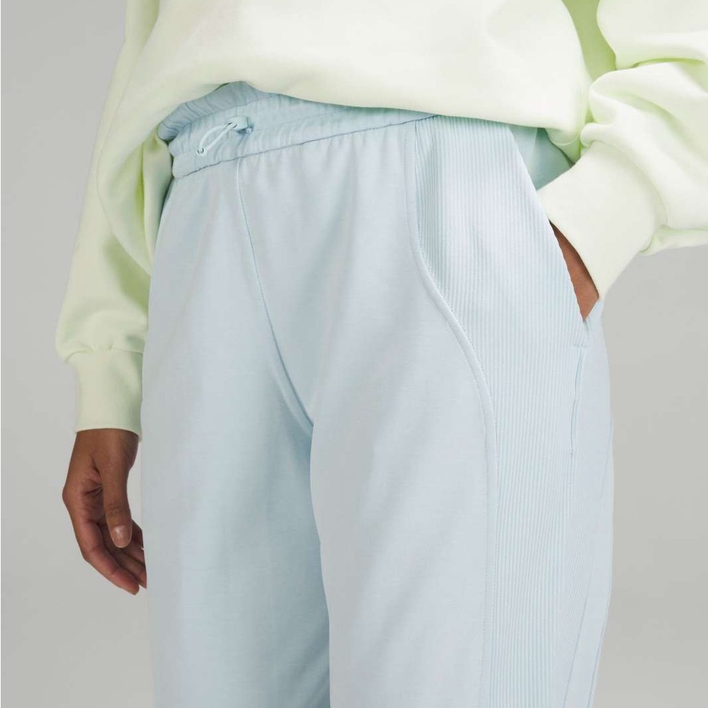 Lululemon Brushed Softstreme Ribbed High Rise Jogger - Powder Blue - Picture 3 of 4